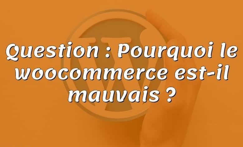 Question : Pourquoi le woocommerce est-il mauvais ?